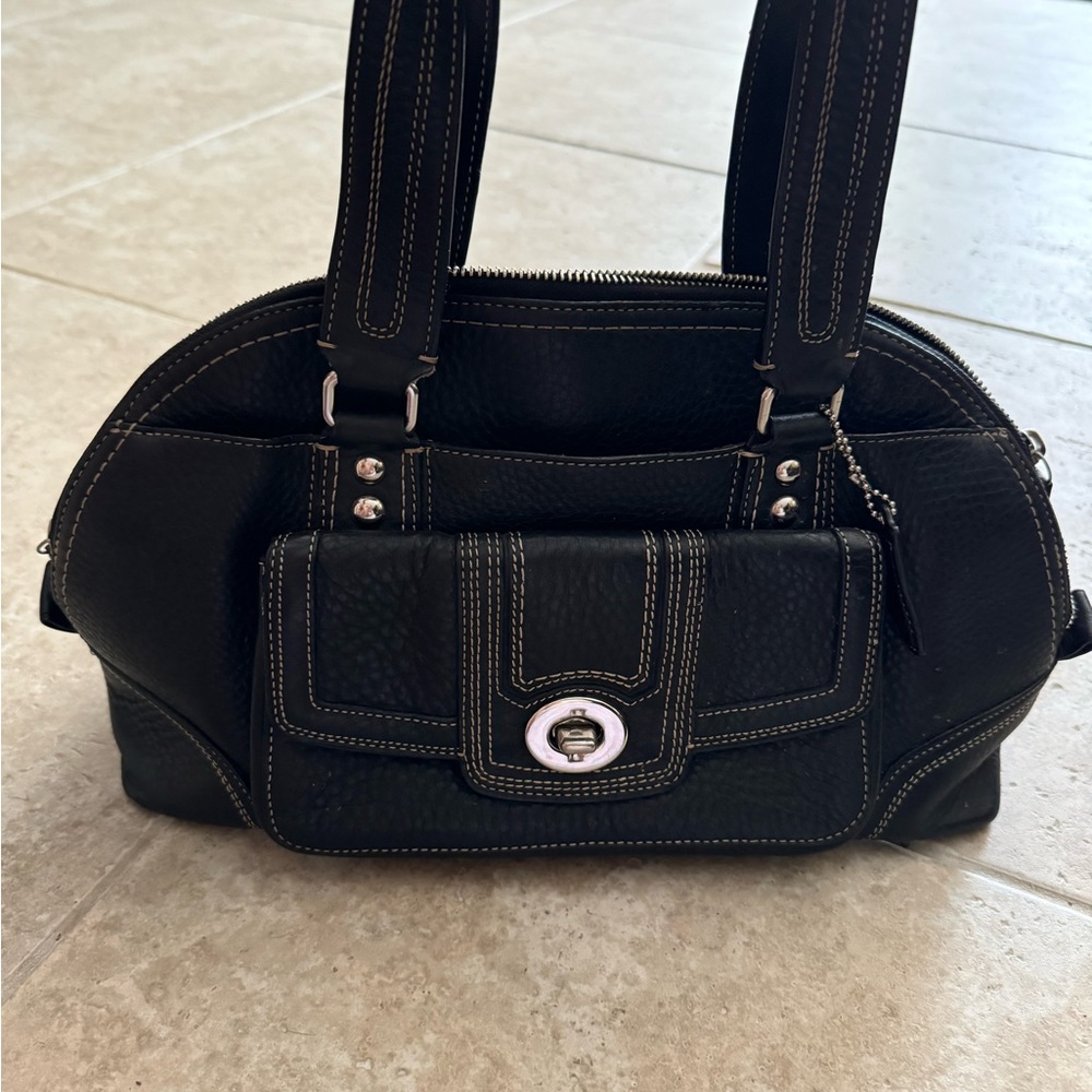Coach Black Leather Shoulder Bag